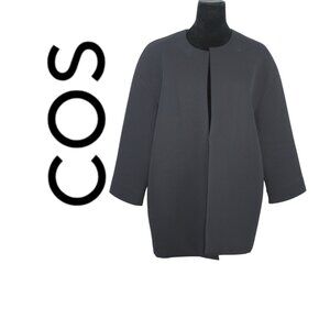 COS Black Boxy Neoprene/Scuba Suit Jacket Size 12